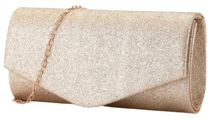 Abendtasche Clutch für Frauen Glitter Envelope Handtasche mit Abnehmbarem Kettenriemen Clutch-Taschen Elegante Crossbody-Taschen für Frauen Bridal Prom Party Hochzeit (Champagner)