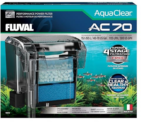 Fluval Filtre à Dos pour Aquarium AquaClear AC70, 1135 lph