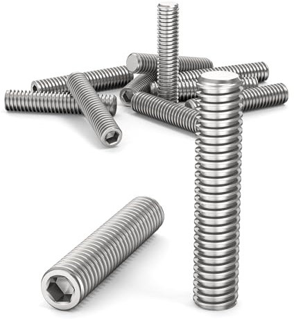 ORTAVA Tornillos prisioneros, tornillos prisioneros M6 x 30 mm, DIN 913/ISO 4026, con hexágono interior (ISK) y cabeza cónica, tornillo prisionero acero inoxidable (plata)