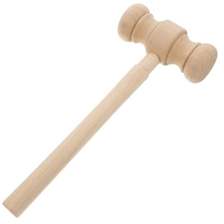 BESTonZON Marteau De Juge en Bois Massif, Mini Maillet sans Danger, Accessoire De Costume pour Jeu De Rôle, Jouet D’garçon Et Filles pour Halloween Et Déguisement Avocat