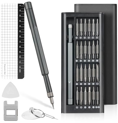 Ainiv Set di Cacciaviti, 54 in 1 Mini Set di Cacciavite Precisione con 48 Punte Magnetiche, Set di Strumenti per Cacciaviti Manuale, per Telefoni, Computer, Giocattoli, Orologi