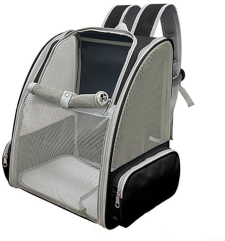 Jotekonoby Tragbarer Haustier-Tragerucksack mit Belüftungsdesign für Katzen, kleine Hunde, Reise-Camping-Rucksack mit seitlichen Aufbewahrungstaschen, Gewichtskapazität 6,8 kg (schwarz)