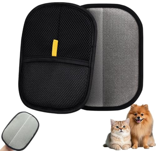 Lysjoy 2 Pezzi Guanto elettrostatico peli Gatto, Riutilizzabile Guanto peli Cane Doppia Faccia Pet Hair Remover Glove Guanti rimuovi raccogli peli Animali per divani, Vestiti, tappeti, Cuccia