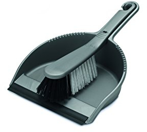 Addis Housewares Dustpan and Soft Brush Set, Metallic Silver