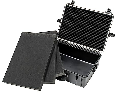 DEMA Universalkoffer Kamerakoffer Waffenkoffer Gerätekoffer Outdoor - Koffer robust Strahlwasserschutz 35 l mit Schaumstoff - Einlage