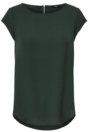 ONLY NOS Damen ONLVIC S/S SOLID TOP NOOS WVN Bluse,, per pack Grün (Green Gables Green Gables), Small (Herstellergröße: 36)