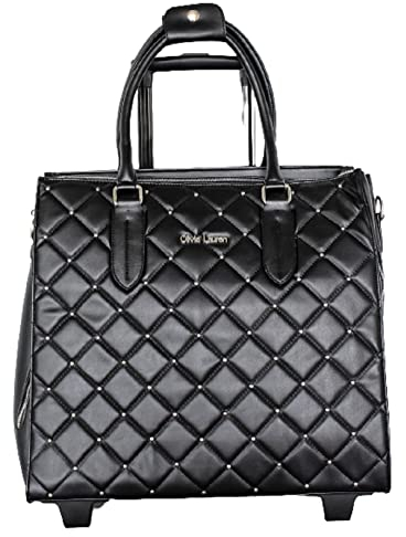 Aktentasche Damen Trolley Laptoptrolley Karo Schwarz Leicht Bowatex