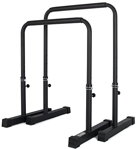 POWER GUIDANCE Dip Bar, Dip Stand Station for Full Body Strength Training, Adjustable Height 30Inches - 38.6Inched, Capacity 1200Lbs, 3 Colors Available (black)