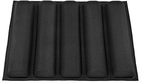 Biitfuu French Bread Baking Pan, 5 Loaves Silicone Baguette Tray Reusable Non-stick Baguette Pans, 18'' x 13''Black