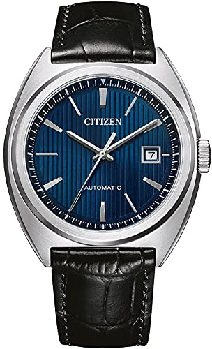 CITIZEN Herren Analog Automatik Uhr mit Leder Armband NJ0100-46L