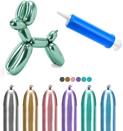 30 Stück Glossy Modellierballons Farbmischung mit einer Ballonpumpe 130cm DIY Ballons