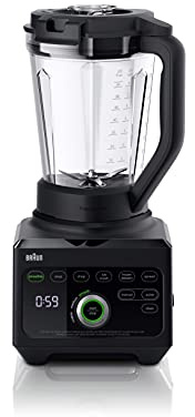 Braun TriForce Power Blender - Powerful 1600 Watt Countertop Blender with 10 Manual Speeds, 3 Texture & 6 Food Settings, Stainless Steel Blades, Auto-Clean, Heated Blending Function for Soups