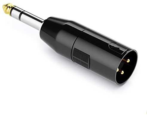 DeleyCON Adattatore Audio da XLR a Jack Stereo 6,3mm - Spina XLR a Jack TRS 6,35mm per Cavo 3 Pin Microfono Altoparlante Mixer Strumento Musicale Studio di Registrazione