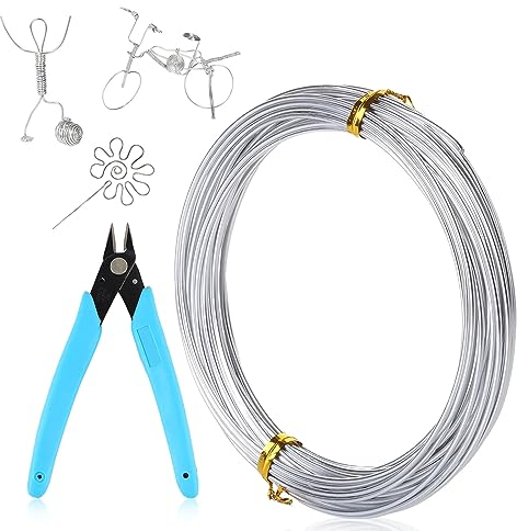 1 mm × 30 m Basteldraht, Aluminiumdraht, Weicher & Biegsamer Draht, Für DIY Schmuckherstellung Bastelarbeiten