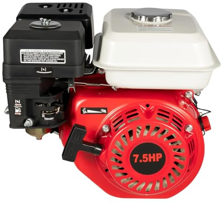 vinnyooc 7,5 PS 4Takt Benzinmotor, 3600rpm Einzylinder Standmotor Kartmotor, Vertikaler Motor OHV Motor 20 mm Achse Ölmangelschutz Luftgekühlter