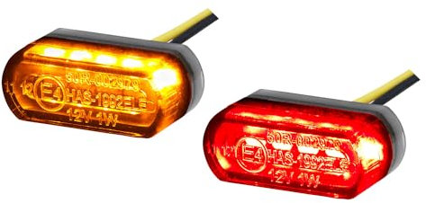 Germany Motorsports LED Mini Motorrad Blinker Micro Stripe e-geprüft vorn + hinten Verkleidungsblinker universal (Leicht getönt, 3in1 Blinker)