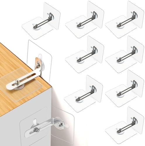 Norhogo 8 Stück Anti-Tip Halter, WandankerMöbel Kippsicherung Set, Anti Kipp Möbelgurte Wandbefestigung für Baby-Proofing & Haustierschutz, Wandanker Ankergurte Ohne Bohren