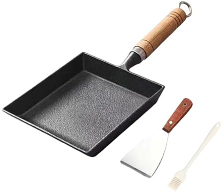 Toutrop 7.5 Cast Iron Omelette Pan, Rectangle Tamagoyaki Egg Roll Pan, Square Cooking Pans for All Stoves