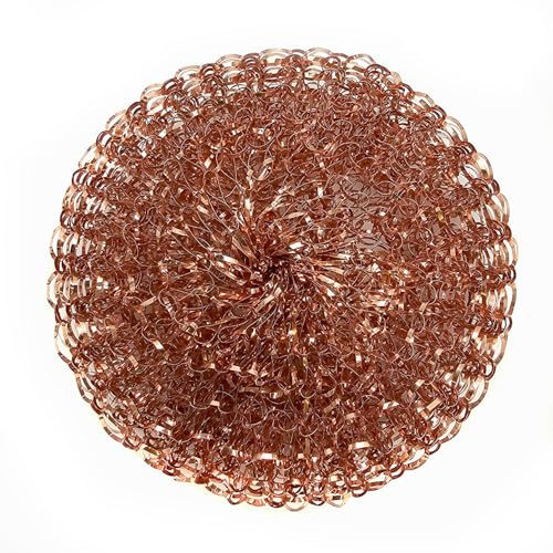 escleano Kopparsvampar, grytrenare, 100 % koppar, rengöringssvamp krukskrapa – för repfri rengöring | 5 stycken (5 x 20 g)