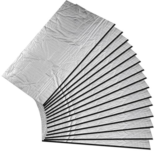 Lot de 15 tapis d'isolation de 5 mm en aluminium butyle, autocollants, isolation phonique, auto-adhésifs, pour protection contre le bruit, les vibrations et l'isolation phonique