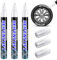 Hsypti 3 bolígrafos de pintura para neumáticos de coche, color blanco, alta capacidad, resistente al agua, rotulador de neumáticos de coche, moto, etc
