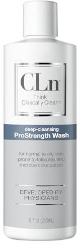 CLn ProStrength Wash - PH-Balanced and Formulated for Daily Use with Salicylic Acid to Cleanse and Exfoliate Normal to Oily Skin for Men and Women with Body Odour, 240ml