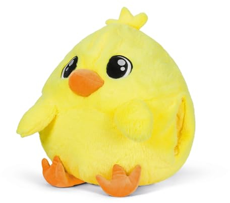Cozy Noxxiez Plush Animal Handwarmer Cushion – Soft Warm Pillow with Dual Hand Openings | Cute Cozy Plush Toy Cushion for Winter, Office, Bed & Sofa for Kids & Adults (Chick)