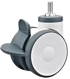 Ruota a doppia rotelle TPR da 1 pezzo/4 pollici/asta a vite/foro superiore/doppia ruota for apparecchiature mediche silenziose con fondo piatto(A-2)
