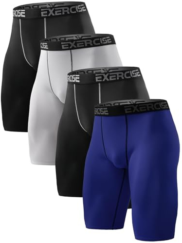 Orrfreer Men's Compression Shorts 4 Pack Lycra Shorts Moisture Wicking Anti Chafing Underwear Base Layer Short Quick Dry Sports Tights Undershorts for Gym Running Workout
