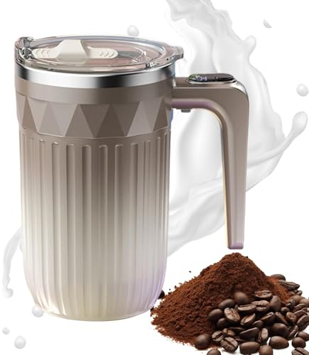 Generico automiscelante - Bicchiere per miscela alimentato, di agitazione elettrica da 450 ml Schermo termico digitale, contenitore per bevande con agitatore rimovibile | Resistente alle perdite, c