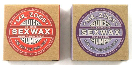 Sex Wax Mr Zogs Quick Humps Basecoat and Cold Water Topcoat Surfboard Wax