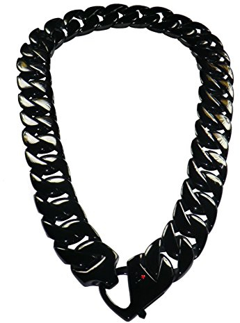 MARSOXX Extrem breite (32mm), schwarze und auffällige Edelstahl Panzerkette als Cuban Link Chain Halskette für den jungen Mann oder auch den gestandenen Szene oder Fetisch-Herren - Einzigartig