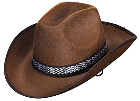 Dress Up America Cappello Cowboy Per Uomo – Cappelli Da Cowboy Western Per Adulti - Cappello Da Cowgirl Marrone Per Feste