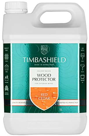 Timbashield - Solvent Based Wood Protector - Red Cedar - 5L - Wood Stain & Waterproof Protection - Protection from Dry-Film Fungal Growth - Treatment for Sheds, Fences & General Garden Furniture
