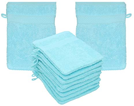 Betz Waschhandschuhe Palermo 10 Stück 16x21 cm – 100% Baumwolle 360g/m² – Weiche Frottee Waschlappen – Pflegeleicht & saugstark – Farbe türkis