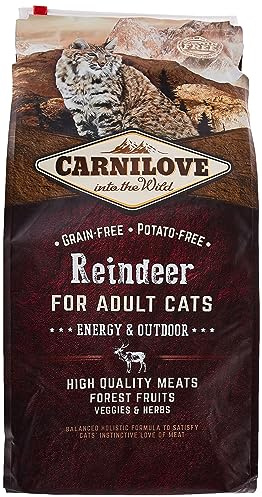 Carnilove Carnilove Reindeer Energy & Outdoor Dehydrated Cat Food 6 kg – Pack of 18 x 330 g – Total: 600 g