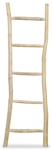 vidaXL Teck Porte-Serviette avec 5 Barreaux Echelle Support Salle de Bain