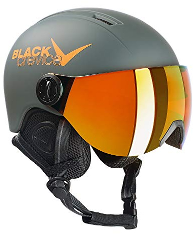 Black Crevice Kinder Visierhelm Leogang, matt Gun/orange, 52-54 cm…