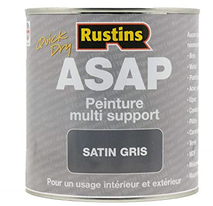 Pintura satinada multiusos de secado rápido para interiores y exteriores - 1L color gris (ASAPAG1000FR)