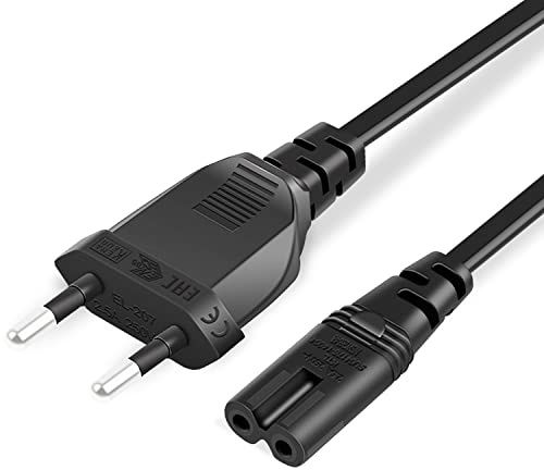 BICMICE Câble d'Alimentation 2 m pour PS5, PS4, PS3, PS2, Xbox Series X, Xbox One S/X, Fiche Européenne 2 Broches vers C7 Euro 8 Double Prise