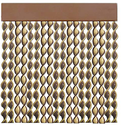 Tenda esterna con cordino marrone e beige per porte anti insetti | Pertoni TENDE (larghezza 120 x 230 cm (lunghezza)