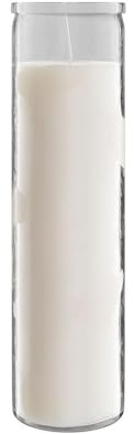 Simply Soson 2x8 inch White Devotional Candles in Glass Jar - 1 Piece - 90 Hours – Prayer Candle - Tall Pillar Candles for Religious, Memorials, Party Decor