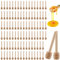 KOHAND 100 Pieces Wooden Honey Sticks, 8cm Mini Honey Spoon Dipper, Honey Mixing Stirrer Wooden Honey Drizzler for Honey Jar Dispense, Honey Collecting, Drizzle Honey