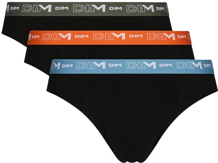 DIM Slip Homme Lot de 3 | Coton Stretch Confort | Maintien Optimal | sans Étiquette