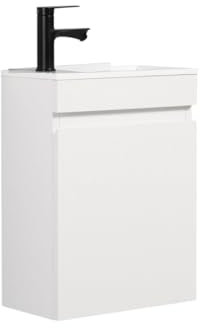 Kometmöbel Meuble Lave Mains WC Meuble lavabo 40cm déjà monté (Blanc Brillante 40cm, sans Mitigeur)