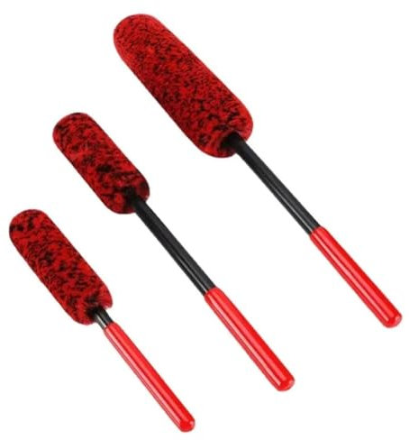 Fangxuee Auto-Felgenbürsten-Set, Felgenreinigungsbürste und Detailbürste für Fahrzeug-, Motorradfelgen- und Kotflügel, Motorauspuffblenden