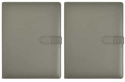 Arpan Certificate Folder A4 Display Book – Pack of 2 Professional Portfolio Holders with 36 Copysafe Pockets Each, Record of Achievement A4 Folder for Paperwork & Presentations – Soft-Touch Grey
