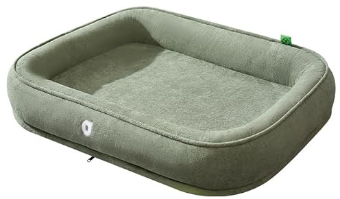 THGILNUS Avocado-Grünes Hundebett, Jahreszeiten-unabhängiges Waschbares Haustierbett mit Orthopedic Unterstützung, rutschfeste Öko-Hundematte für Große Hunde (M（50 * 40） cm)