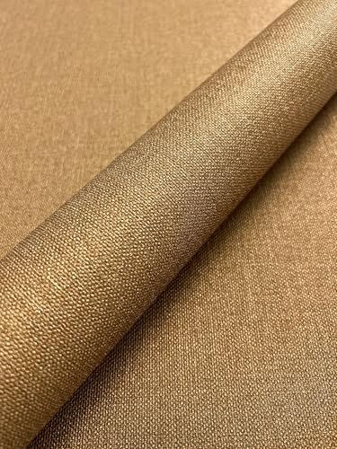 Newroom Carta da Parati Tessuto Non Tessuto Oro Effetto Lino - Glamour Tappezzeria Lucida con Struttura Tessile per Soggiorno Camera da Letto
