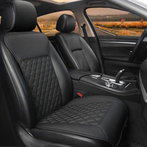 Black Panther coprisedile auto con schienale parziale – cuscino universale per sedile anteriore, traspirante, antiscivolo e confortevole per tutte le stagioni (1 pezzo-nero)